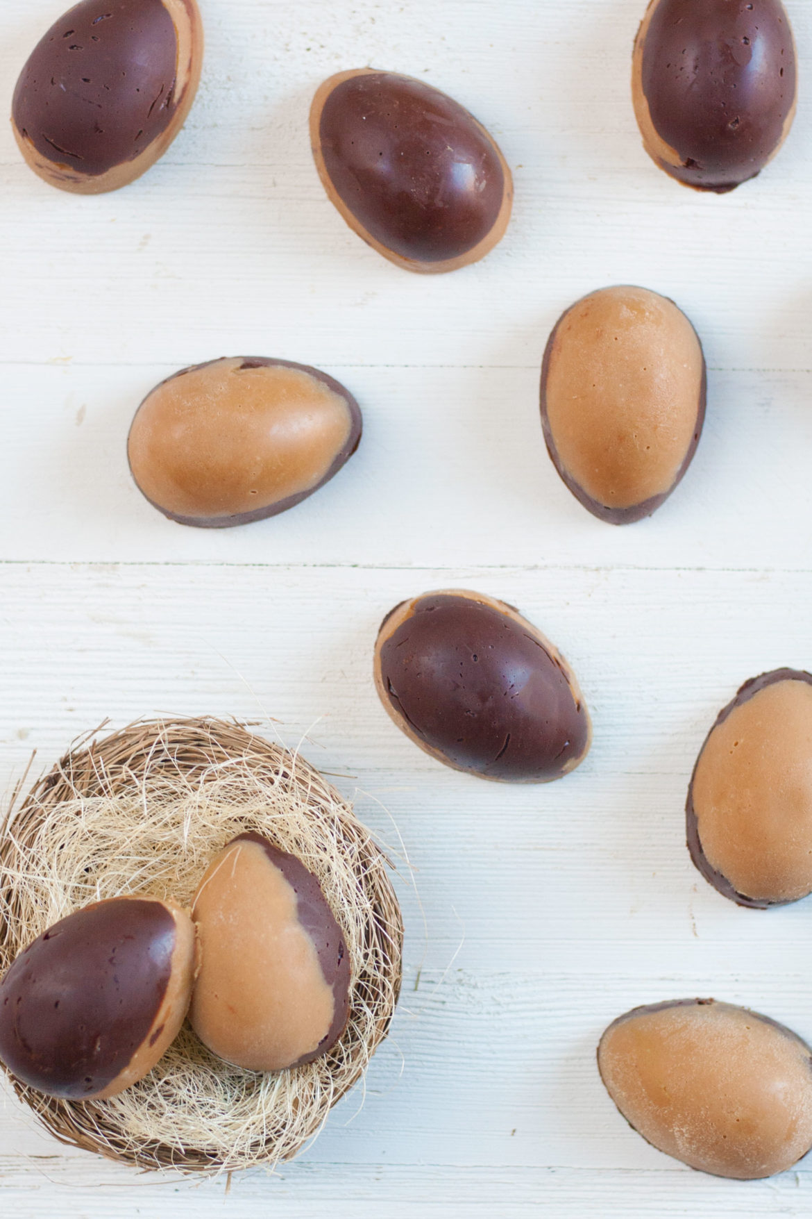 healthy chocolate peanut butter cup eggs easter candy