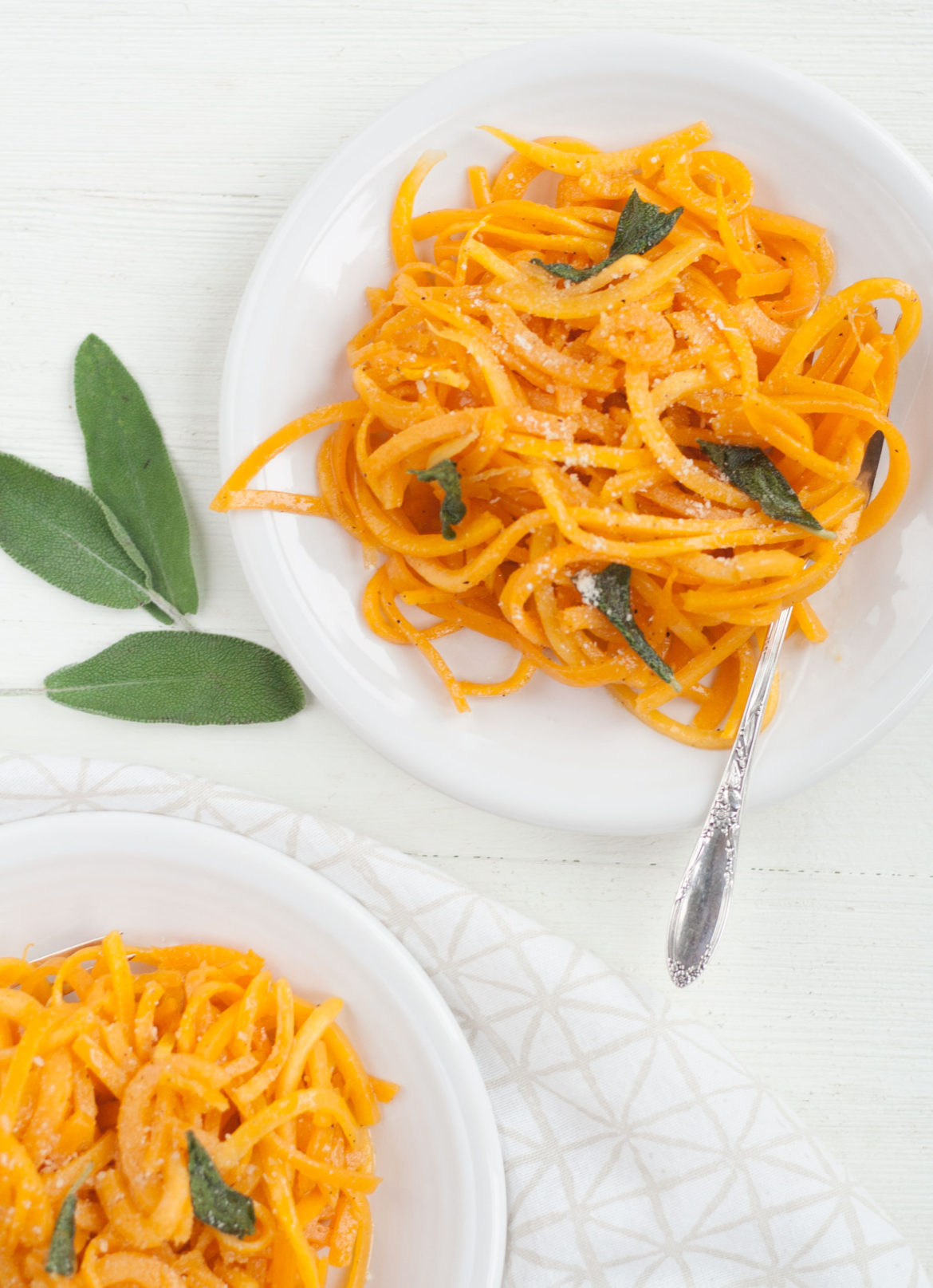 bit and bauble butternut squash noodles zoodles brown butter sage recipe