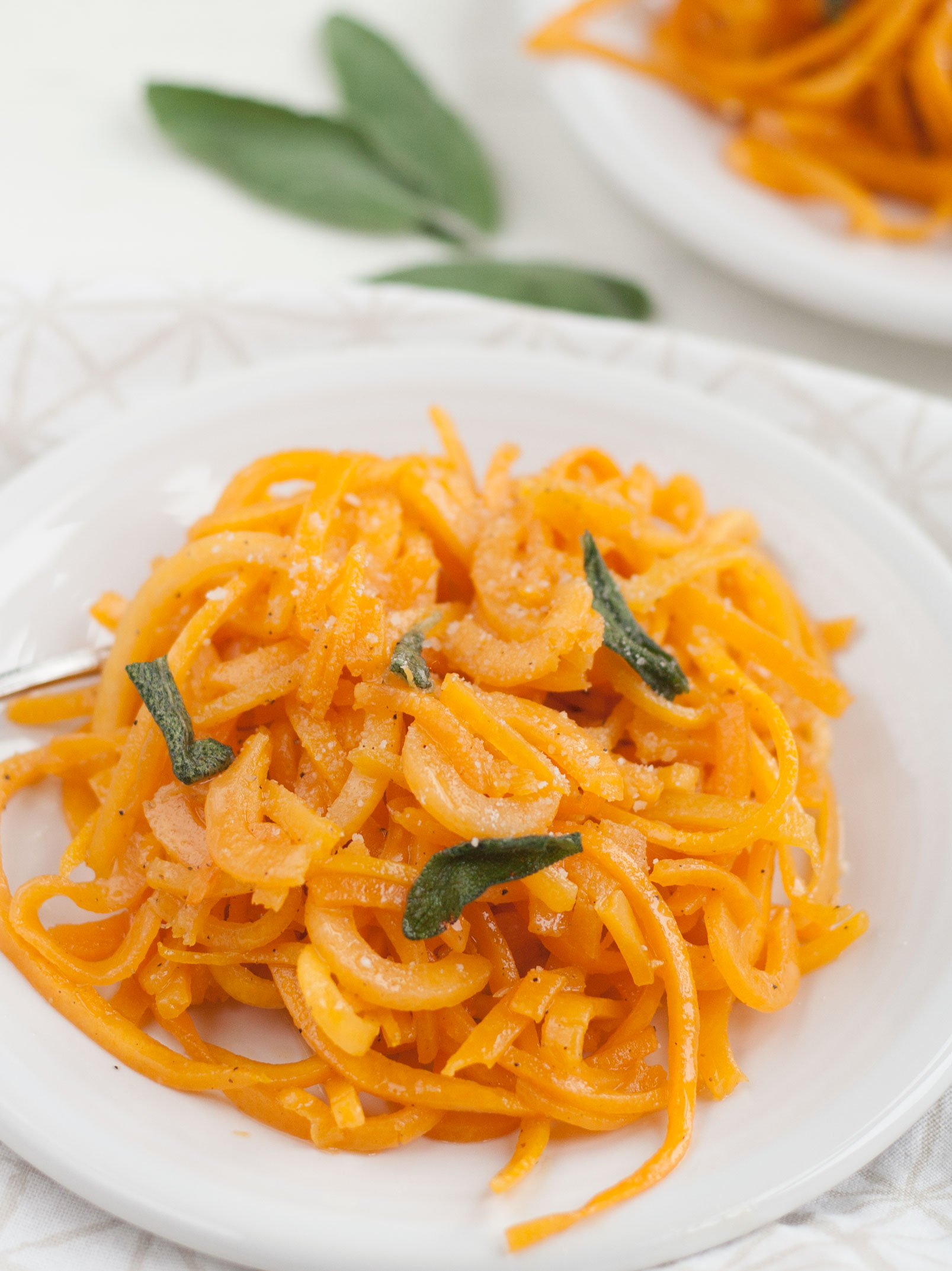 bit and bauble butternut squash noodles zoodles brown butter sage recipe