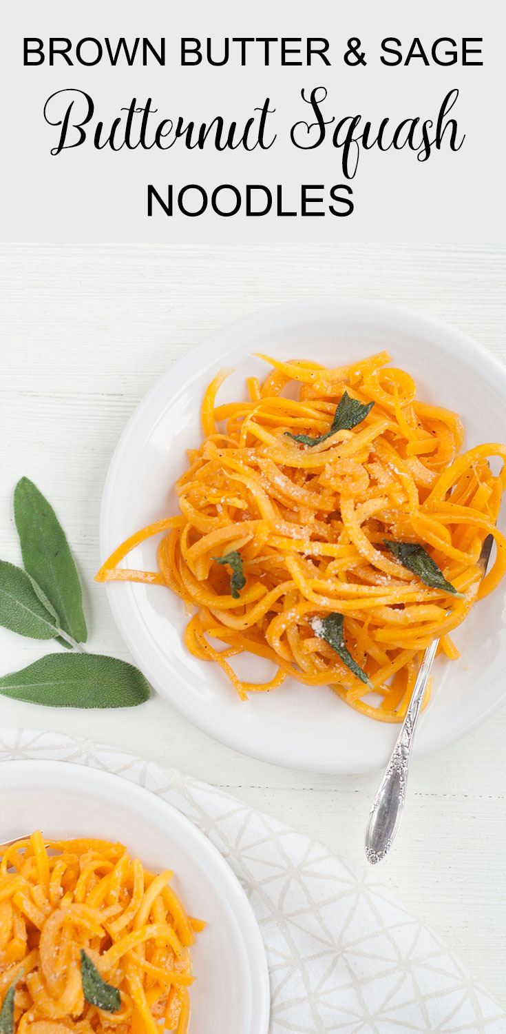 bit and bauble butternut squash noodles zoodles brown butter sage recipe