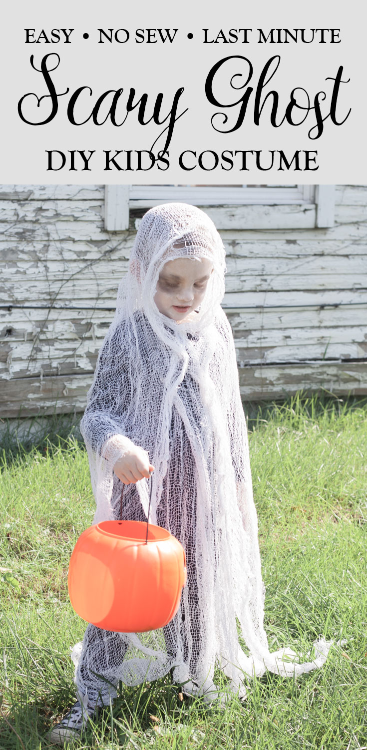 easy last minute scary kids ghost costume DIY 