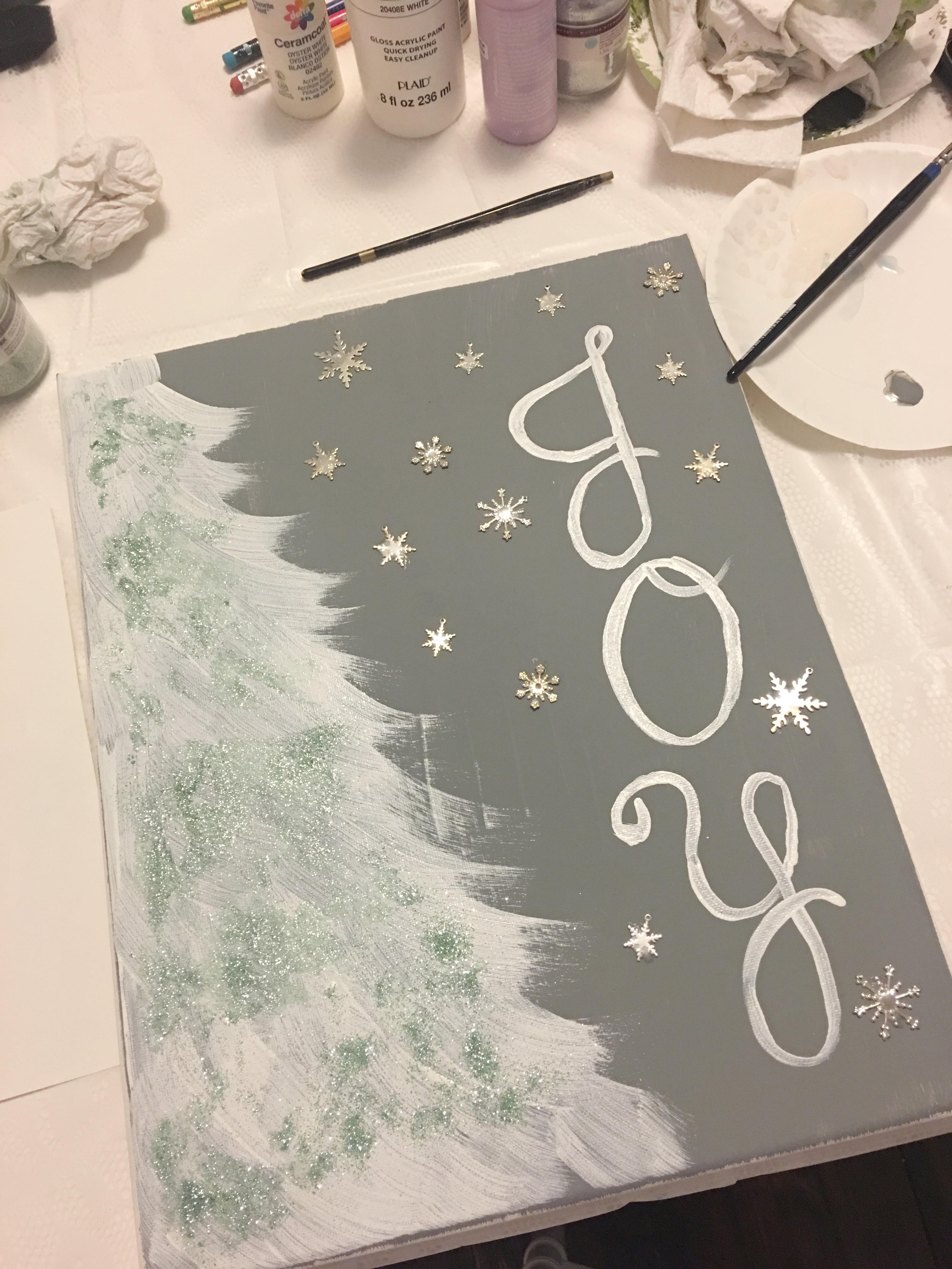 easy christmas paintings