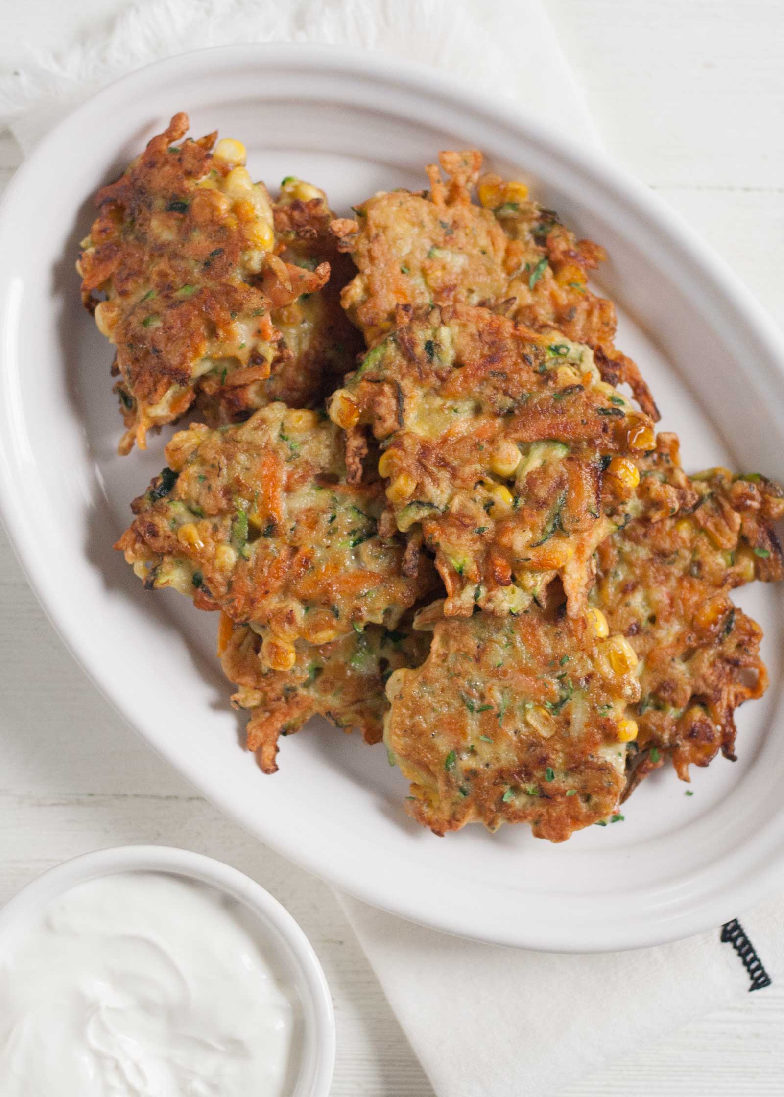 easy zucchini corn veggie fritter recipe