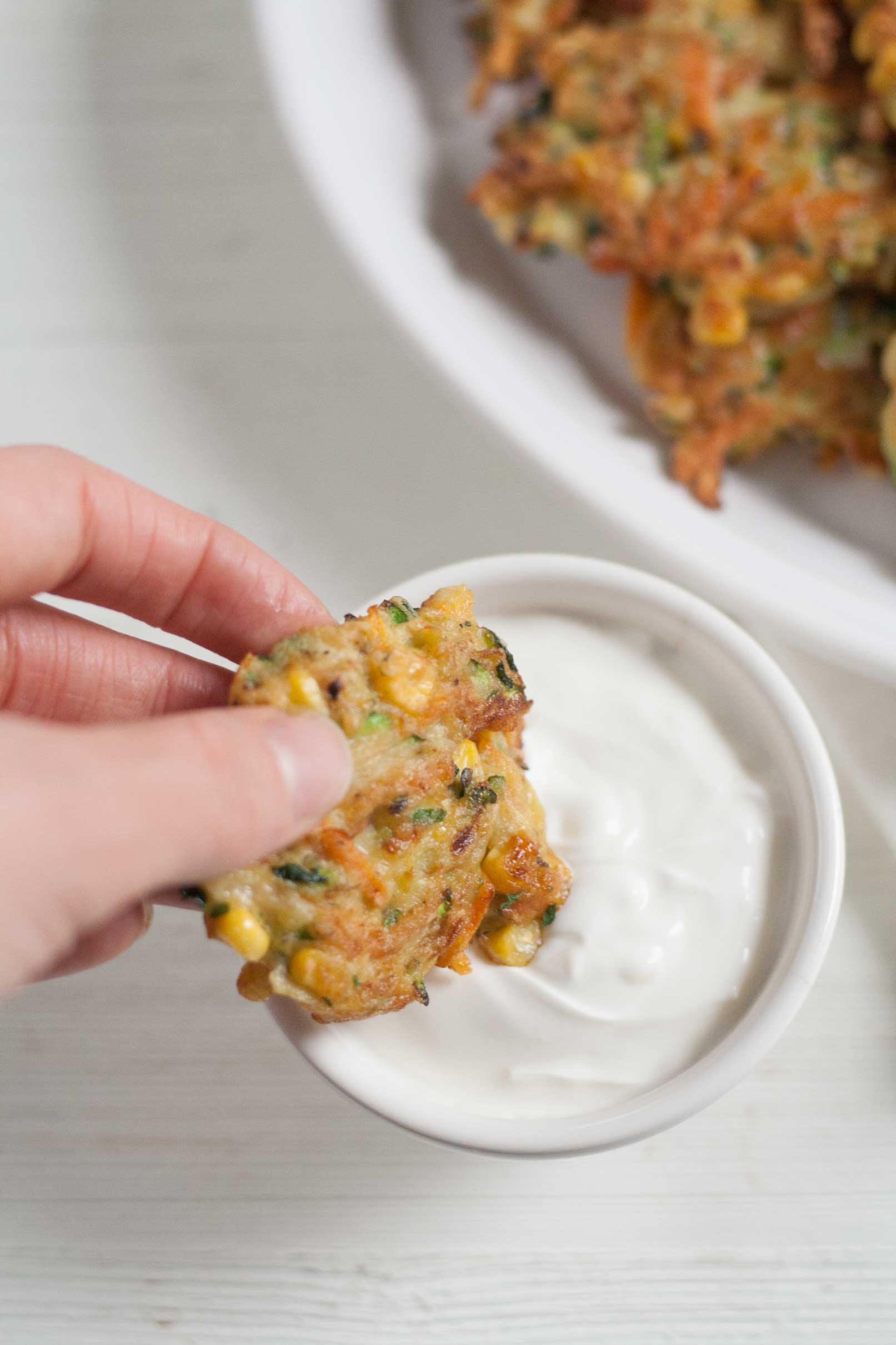 easy zucchini corn veggie fritter recipe