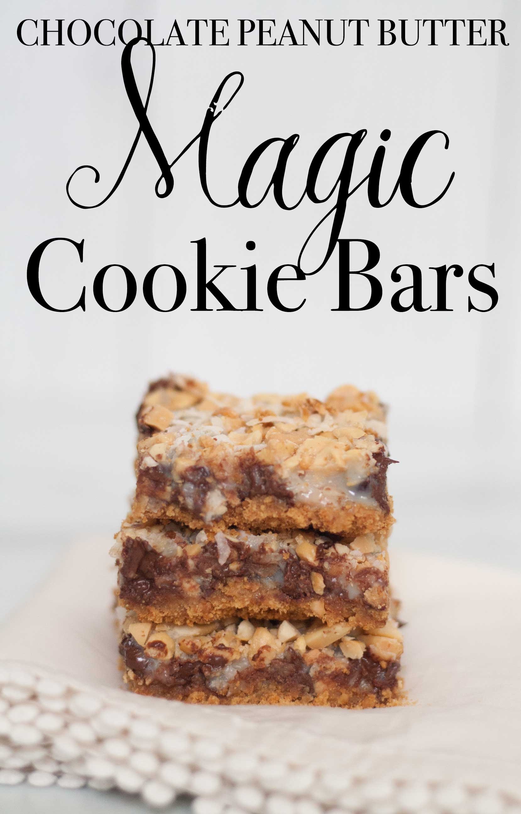 easy peanut butter chocolate magic cookie bars recipe