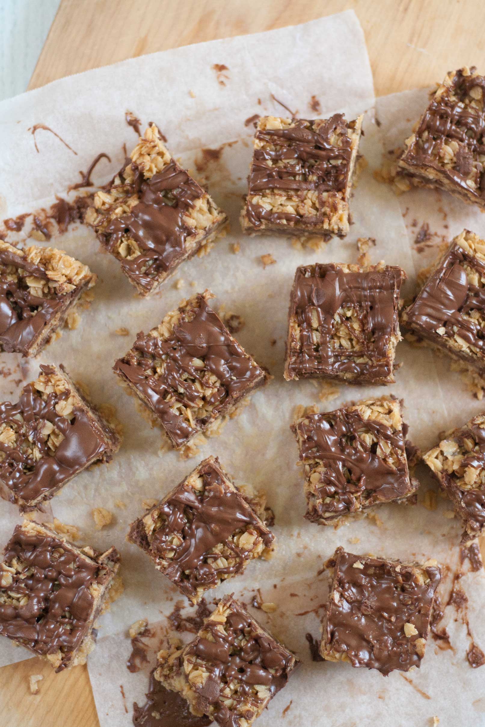 easy chocolate peanut butter chewy oat bars