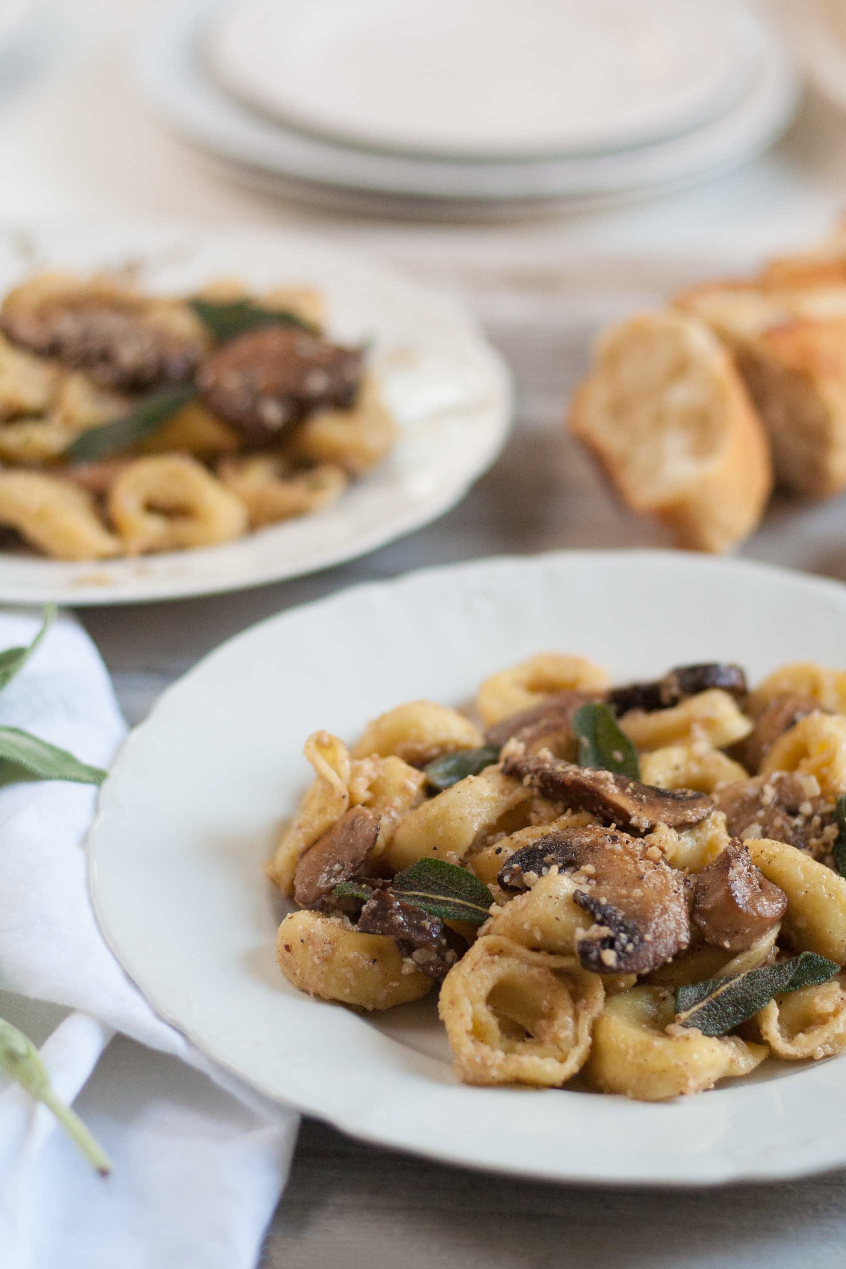 fast easy pasta brown butter sage mushroom tortellini