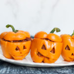 healthy halloween dinner food recipe stuffed pepper jack o lanterns