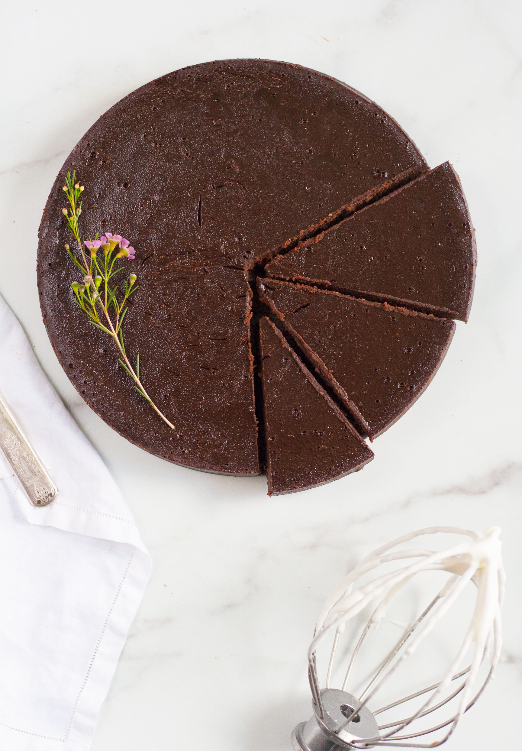 easy simple flourless chocolate torte cake 4 ingredient recipe 