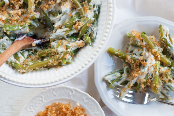 green beans cheese gruyere parmesan easy stovetop holiday side dish