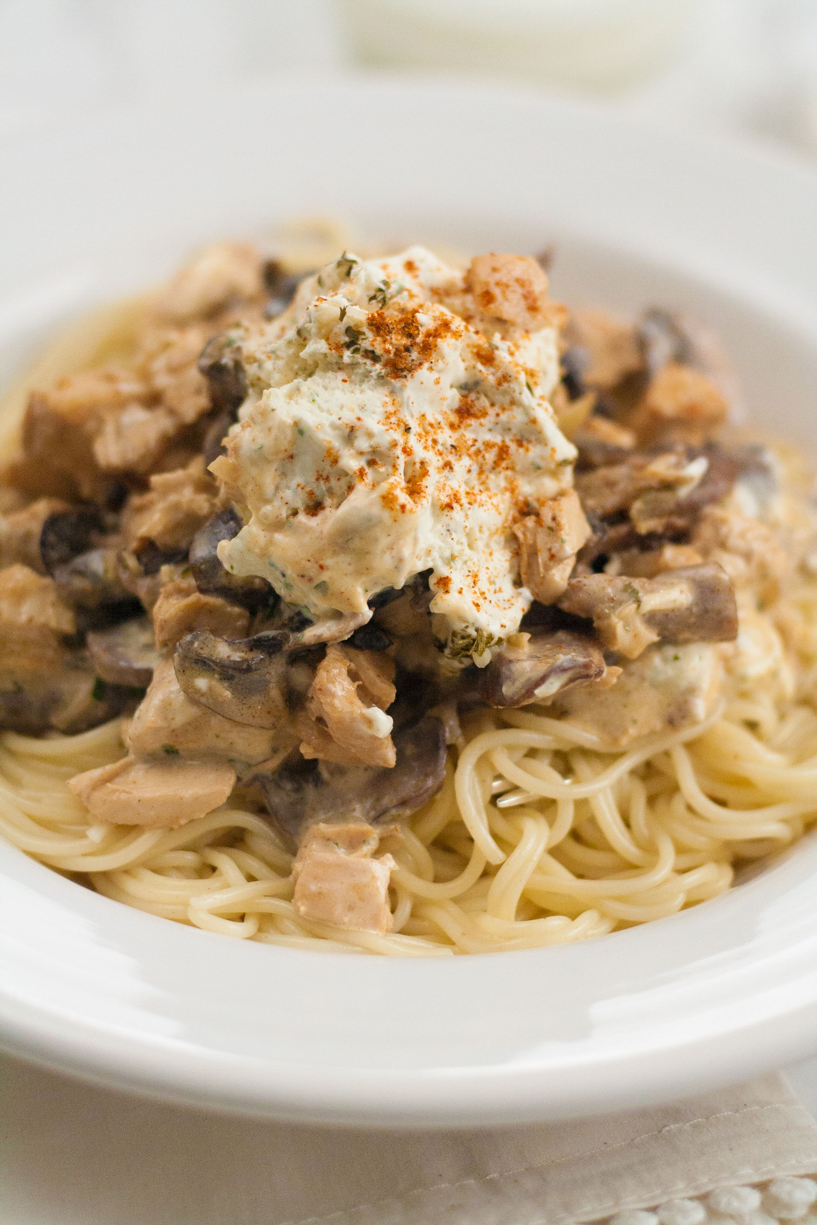 cajun-chicken-pasta-sherry-wine-mushroom-alouette-sauce-recipe