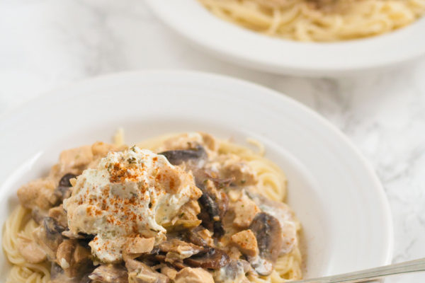 cajun-chicken-pasta-sherry-wine-mushroom-alouette-sauce-recipe