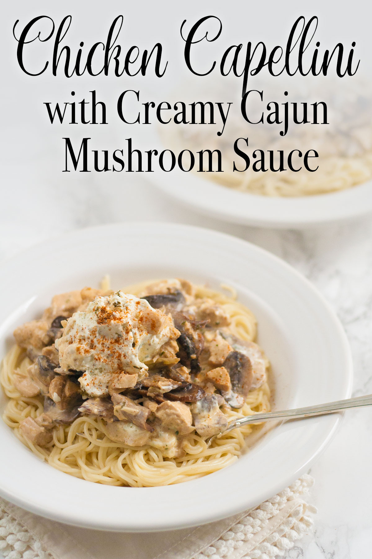 cajun-chicken-pasta-sherry-wine-mushroom-alouette-sauce-recipe